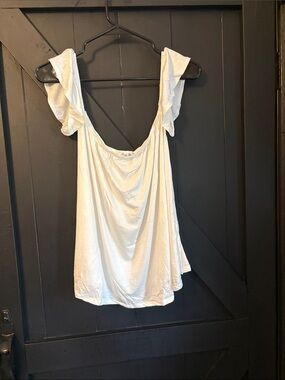 White Ruffle Sleeve Women’s Tank Top